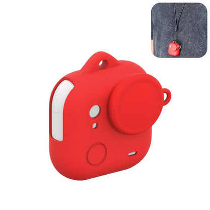 For Insta360 GO Ultra PULUZ Body Silicone Protective Cover with Lens Cap & Lanyards (Red) - Case & Bags by PULUZ | Online Shopping UK | buy2fix