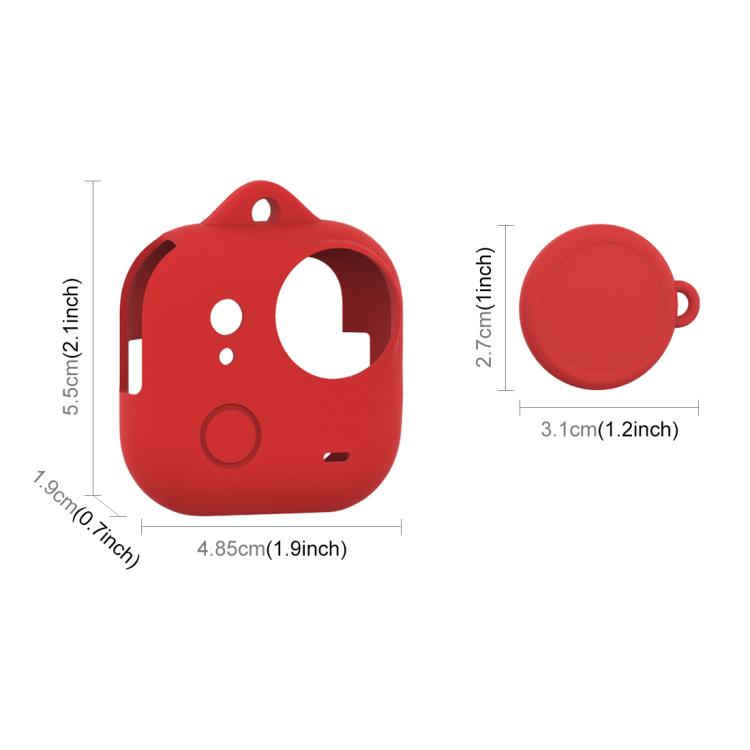 For Insta360 GO Ultra PULUZ Body Silicone Protective Cover with Lens Cap & Lanyards (Red) - Case & Bags by PULUZ | Online Shopping UK | buy2fix