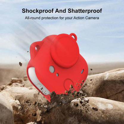 For Insta360 GO Ultra PULUZ Body Silicone Protective Cover with Lens Cap & Lanyards (Red) - Case & Bags by PULUZ | Online Shopping UK | buy2fix