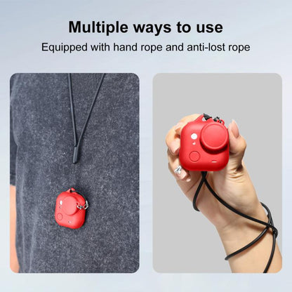 For Insta360 GO Ultra PULUZ Body Silicone Protective Cover with Lens Cap & Lanyards (Red) - Case & Bags by PULUZ | Online Shopping UK | buy2fix