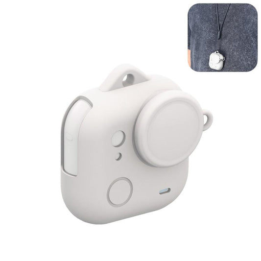 For Insta360 GO Ultra PULUZ Body Silicone Protective Cover with Lens Cap & Lanyards (White) - Case & Bags by PULUZ | Online Shopping UK | buy2fix