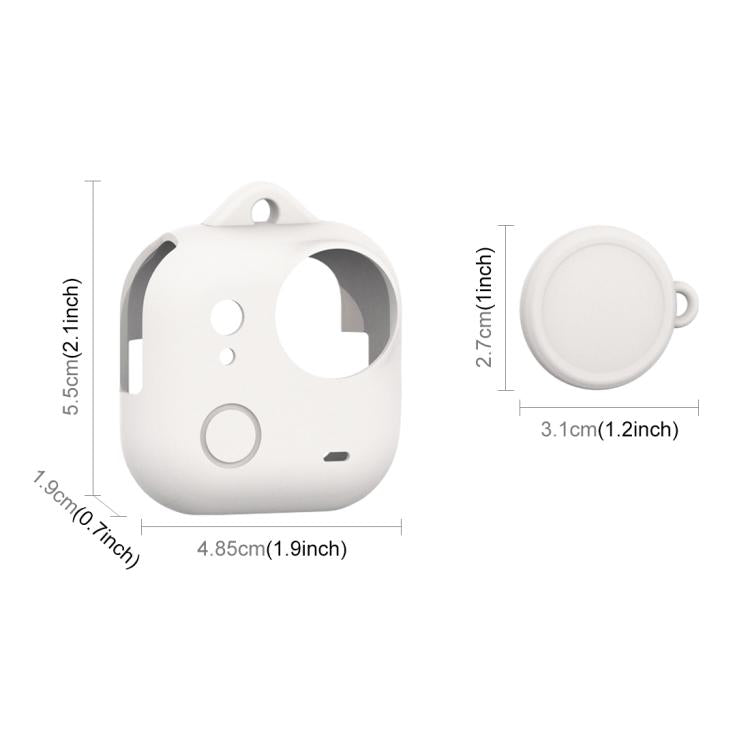 For Insta360 GO Ultra PULUZ Body Silicone Protective Cover with Lens Cap & Lanyards (White) - Case & Bags by PULUZ | Online Shopping UK | buy2fix