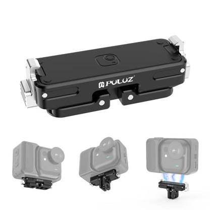 For Insta360 GO Ultra PULUZ Magnetic Aluminum Alloy Quick Release Base Mount (Black) - Others by PULUZ | Online Shopping UK | buy2fix