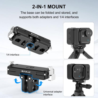 For Insta360 GO Ultra PULUZ Magnetic Aluminum Alloy Quick Release Base Mount (Black) - Others by PULUZ | Online Shopping UK | buy2fix