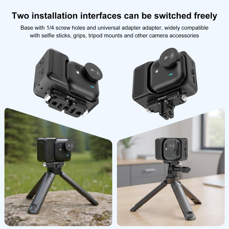 For Insta360 GO Ultra PULUZ Magnetic Aluminum Alloy Quick Release Base Mount (Black) - Others by PULUZ | Online Shopping UK | buy2fix