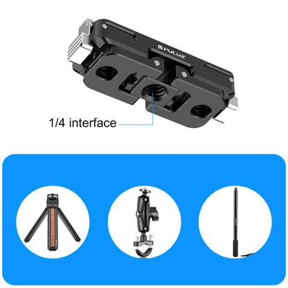 For Insta360 GO Ultra PULUZ Magnetic Aluminum Alloy Quick Release Base Mount (Black) - Others by PULUZ | Online Shopping UK | buy2fix