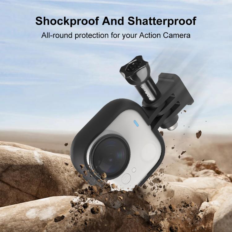 For Insta360 GO Ultra PULUZ PC Plastic Frame Adapter Base Mount (Black) - Mount & Holder by PULUZ | Online Shopping UK | buy2fix