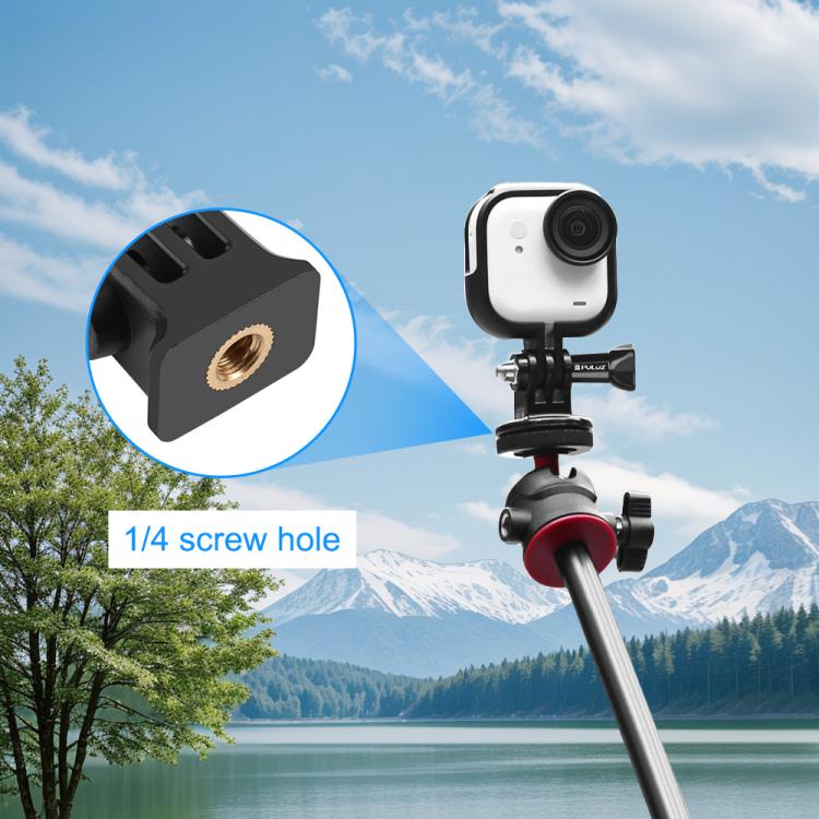 For Insta360 GO Ultra PULUZ PC Plastic Frame Adapter Base Mount (Black) - Mount & Holder by PULUZ | Online Shopping UK | buy2fix
