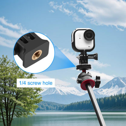 For Insta360 GO Ultra PULUZ PC Plastic Frame Adapter Base Mount (Black) - Mount & Holder by PULUZ | Online Shopping UK | buy2fix