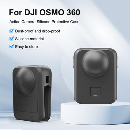 For DJI Osmo 360 PULUZ Camera All-in-one Body Lens Silicone Cover (Black) - Case & Bags by PULUZ | Online Shopping UK | buy2fix