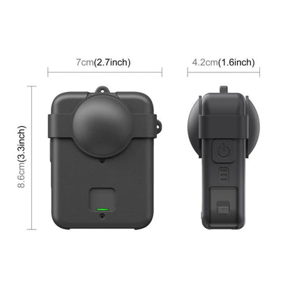 For DJI Osmo 360 PULUZ Silicone Protective Cover with Lens Cover & Lanyard (Black) - Case & Bags by PULUZ | Online Shopping UK | buy2fix