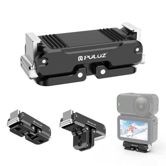 For DJI Osmo Nano / Action 6 / 360 II PULUZ Magnetic Metal Quick Release Base Mount (Black)