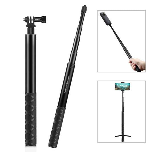 PULUZ 110cm Metal Selfie Stick Monopod with Invisible Adapter Base & Screw for Insta360 One RS / X2 / X3 / X4 / DJI Osmo 360 by PULUZ