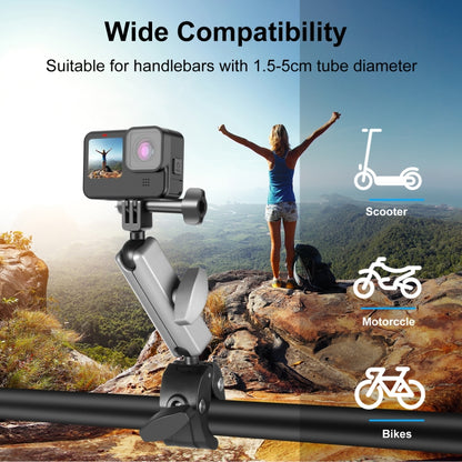 PULUZ Motorcycle Crab Pliers Clip Arm Mount with Mount Adapter & Long Screw (Black) by PULUZ