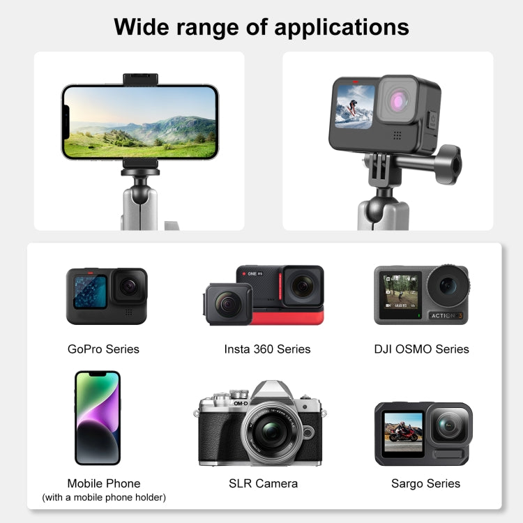 PULUZ Motorcycle Crab Pliers Clip Arm Mount with Mount Adapter & Long Screw (Black) by PULUZ