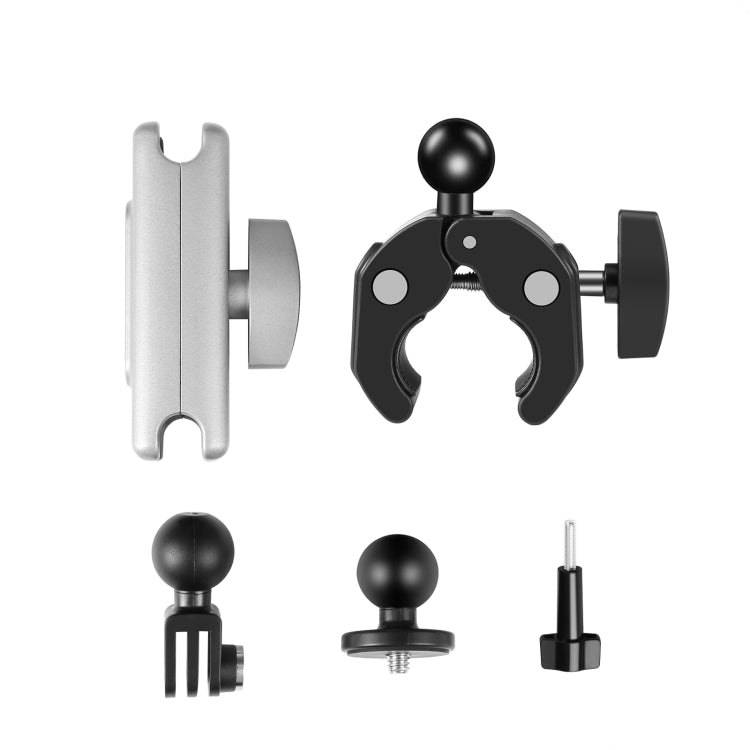 PULUZ Motorcycle Crab Pliers Clip Arm Mount with Mount Adapter & Long Screw (Black) by PULUZ