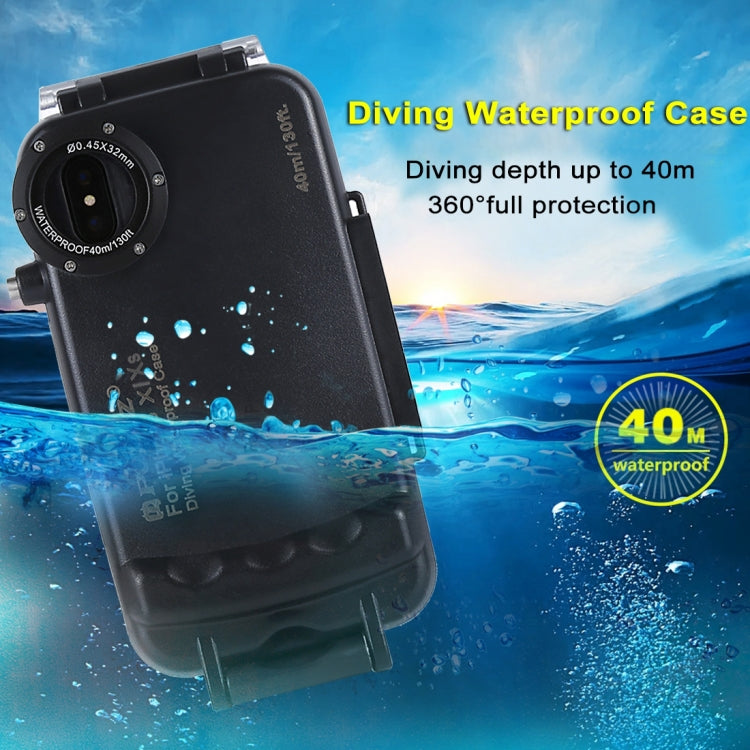 For iPhone X / XS PULUZ 40m/130ft Waterproof Diving Case, Photo Video Taking Underwater Housing Cover(Black) - More iPhone Cases by PULUZ | Online Shopping UK | buy2fix