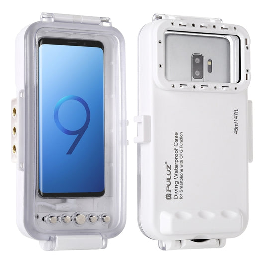PULUZ 45m/147ft Waterproof Diving Case Photo Video Taking Underwater Housing Cover for iPhone 17 Pro / 17 / Air / 16 / 16 Pro / 15 / 15 Pro, Galaxy, Huawei, Xiaomi, Google Android OTG Smartphones with Type-C Port(White) by PULUZ