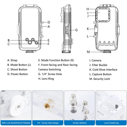 For iPhone 16 Pro PULUZ 40m/130ft Waterproof Diving Case Photo Video Taking Underwater Housing Cover (Transparent) - iPhone 16 Pro Cases by PULUZ | Online Shopping UK | buy2fix