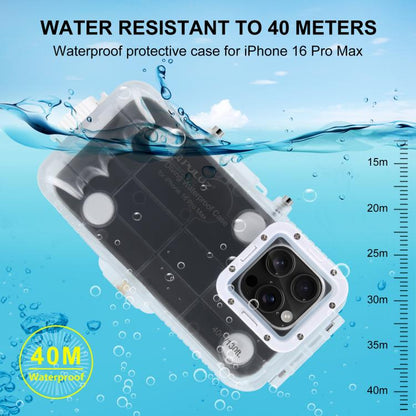 For iPhone 16 Pro Max PULUZ 40m/130ft Waterproof Diving Case Photo Video Taking Underwater Housing Cover (Transparent) - iPhone 16 Pro Max Cases by PULUZ | Online Shopping UK | buy2fix