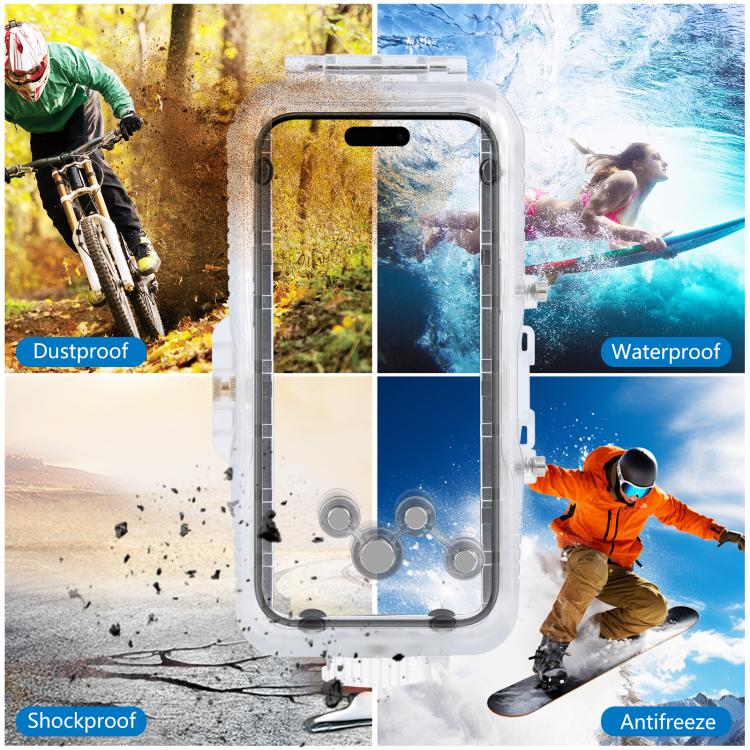 For iPhone 16 Pro Max PULUZ 40m/130ft Waterproof Diving Case Photo Video Taking Underwater Housing Cover (Transparent) - iPhone 16 Pro Max Cases by PULUZ | Online Shopping UK | buy2fix