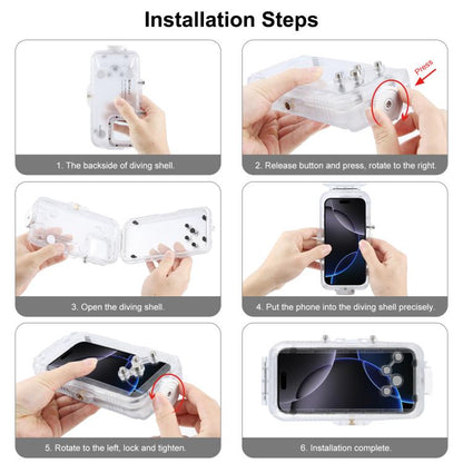 For iPhone 16 Pro Max PULUZ 40m/130ft Waterproof Diving Case Photo Video Taking Underwater Housing Cover (Transparent) - iPhone 16 Pro Max Cases by PULUZ | Online Shopping UK | buy2fix