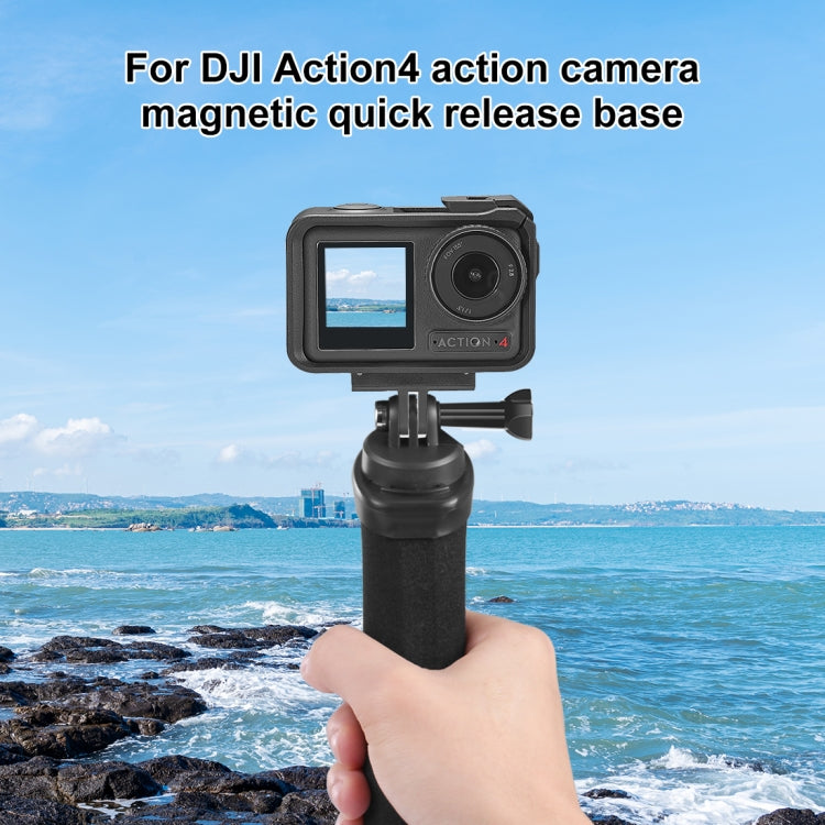 For DJI Osmo Action 5 Pro / 4 / 3 PULUZ Magnetic Quick Release Base Expansion Mount (Black) - Mount & Holder by PULUZ | Online Shopping UK | buy2fix