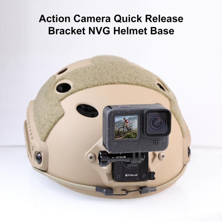 PULUZ Aluminum Quick Release Bracket NVG Helmet Mount for GoPro and Other Action Cameras (Black) by PULUZ