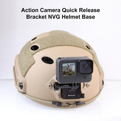 PULUZ Aluminum Quick Release Bracket NVG Helmet Mount for GoPro and Other Action Cameras (Black) by PULUZ