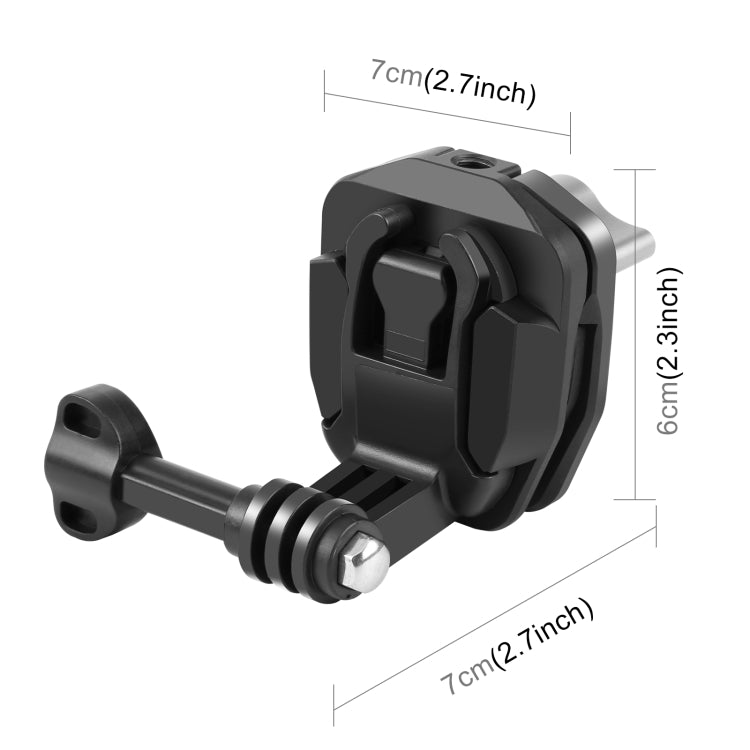 PULUZ Motorcycle Windshield Action Camera Mount Clip for GoPro Hero12 Black / DJI Osmo Action 4 / Insta360 X4 / Ace Pro and Other Action Cameras (Black) by PULUZ
