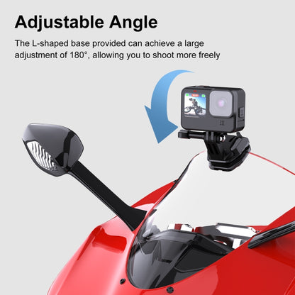 PULUZ Motorcycle Windshield Action Camera Mount Clip for GoPro Hero12 Black / DJI Osmo Action 4 / Insta360 X4 / Ace Pro and Other Action Cameras (Black) by PULUZ