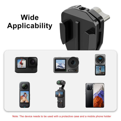 PULUZ Motorcycle Windshield Action Camera Mount Clip for GoPro Hero12 Black / DJI Osmo Action 4 / Insta360 X4 / Ace Pro and Other Action Cameras (Black) by PULUZ