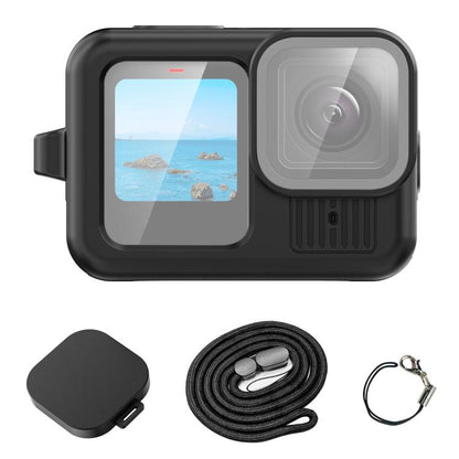 For GoPro HERO13 Black PULUZ Silicone Protective Case Cover with Wrist Strap & Lens Cover (Black) by PULUZ