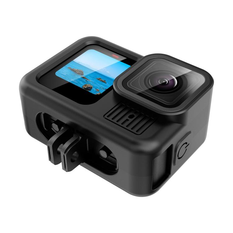 For GoPro HERO13 Black PULUZ Silicone Protective Case Cover with Wrist Strap & Lens Cover (Black) by PULUZ