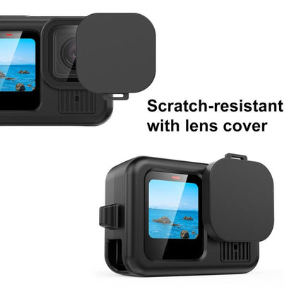 For GoPro HERO13 Black PULUZ Silicone Protective Case Cover with Wrist Strap & Lens Cover (Black) by PULUZ