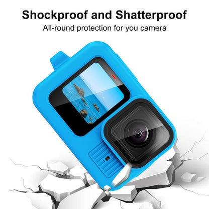 For GoPro HERO13 Black PULUZ Silicone Protective Case Cover with Wrist Strap & Lens Cover (Blue) by PULUZ