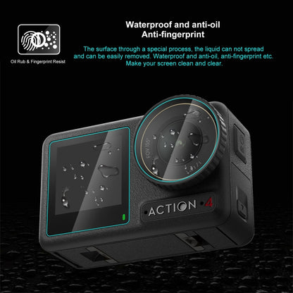 For DJI Osmo Action 4 PULUZ 3-in-1 Lens Front and Back Screen Tempered Glass Explosion-proof Film (Transparent) by PULUZ