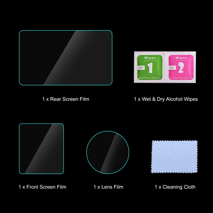 For DJI Osmo Action 4 PULUZ 3-in-1 Lens Front and Back Screen Tempered Glass Explosion-proof Film (Transparent) by PULUZ