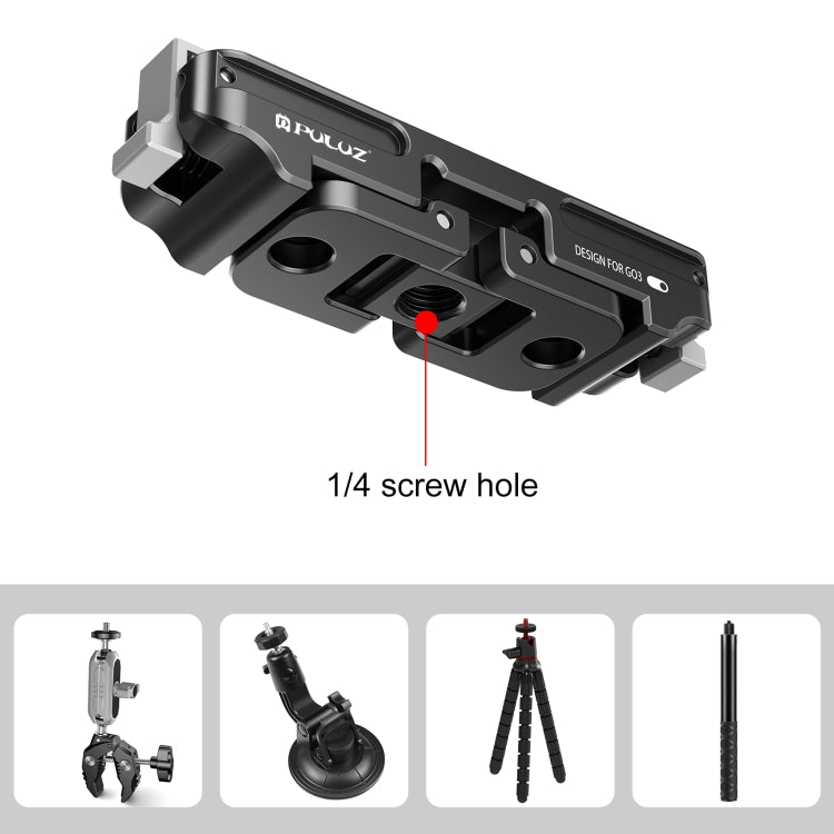 For Insta360 GO3 PULUZ Magnetic Aluminum Alloy Quick Release Base Mount (Black) - Others by PULUZ | Online Shopping UK | buy2fix
