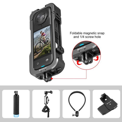 For Insta360 X4 PULUZ Metal Protective Cage Rig Housing Frame with Lens Cover (Black) by PULUZ