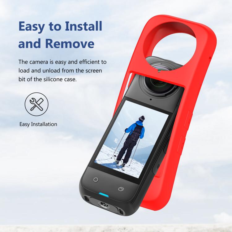 For Insta360 X4 PULUZ Full Body Dust-proof Silicone Protective Case (Red) by PULUZ