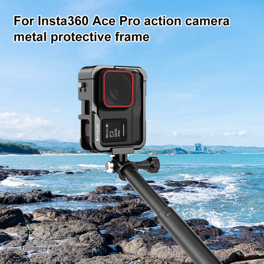 For Insta360 Ace Pro PULUZ Metal Protective Cage Adapter Frame (Black) by PULUZ