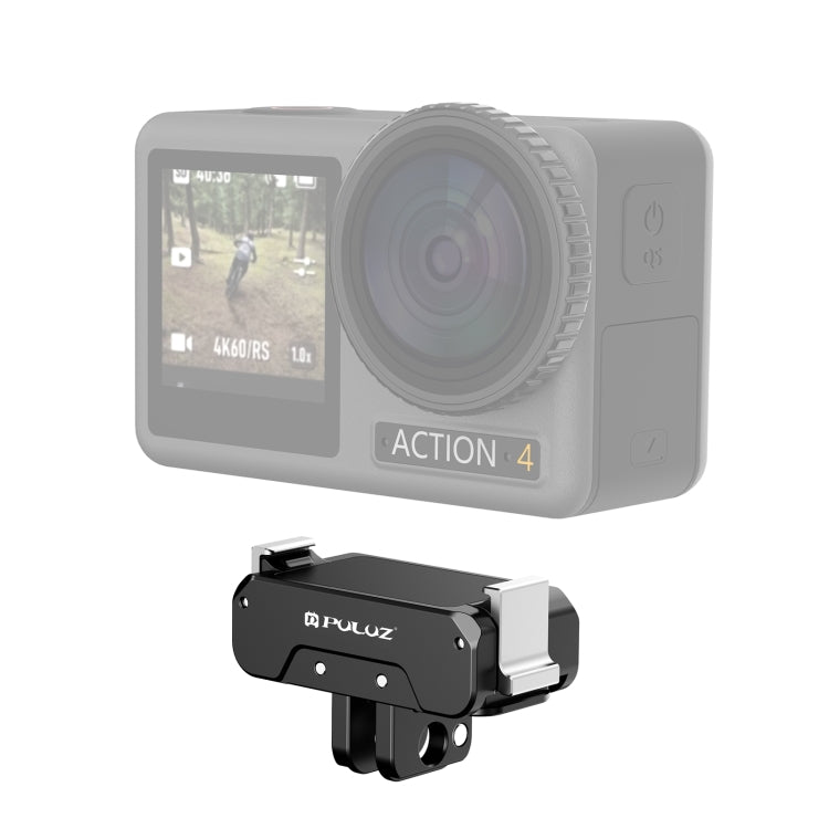 For DJI Osmo Action 5 Pro / 4 / 3 / Osmo 360 PULUZ Magnetic Quick Release Metal Base (Black) by PULUZ