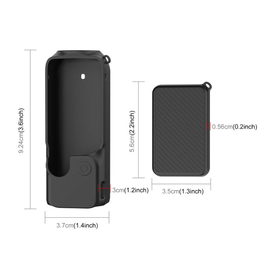 For DJI OSMO Pocket 3 PULUZ 2 in 1 Silicone Cover Case Set with Strap (Black) by PULUZ