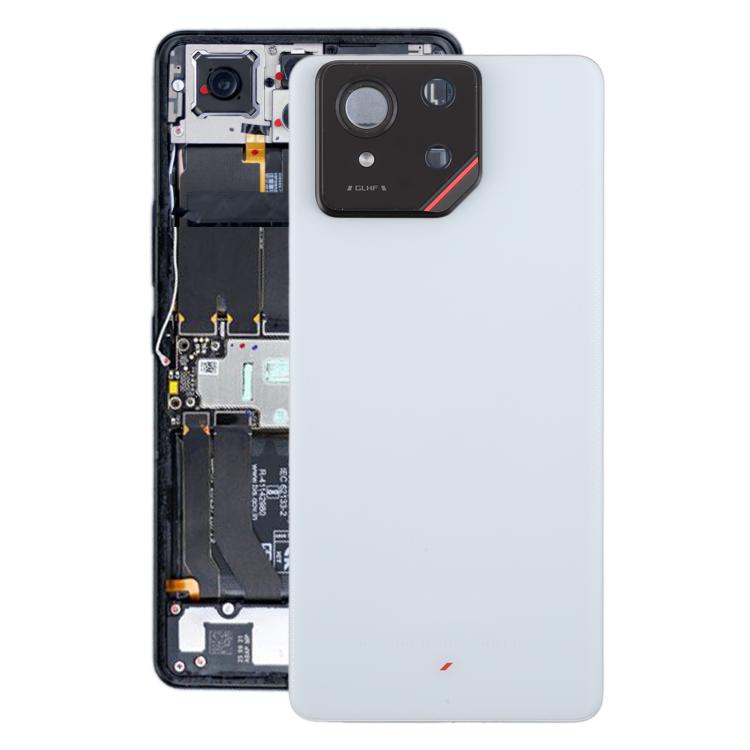For Asus ROG Phone 9 5G Original Glass Battery Back Cover with Camera Lens Cover(Matte White) - Back Cover by buy2fix | Online Shopping UK | buy2fix