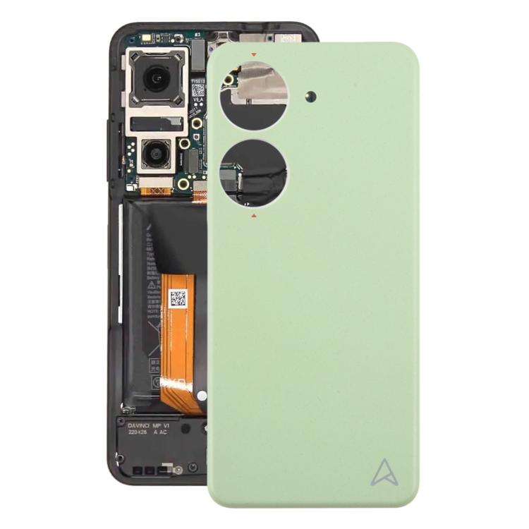 For Asus Zenfone 10 AI2302 Leather Material Battery Back Cover(Green) - Back Cover by buy2fix | Online Shopping UK | buy2fix