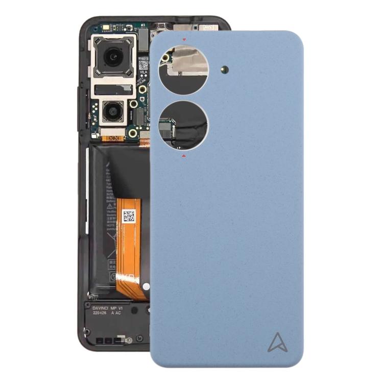 For Asus Zenfone 10 AI2302 Leather Material Battery Back Cover(Blue) - Back Cover by buy2fix | Online Shopping UK | buy2fix