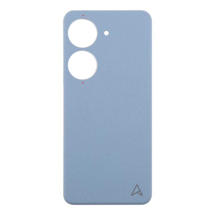 For Asus Zenfone 10 AI2302 Leather Material Battery Back Cover(Blue) - Back Cover by buy2fix | Online Shopping UK | buy2fix