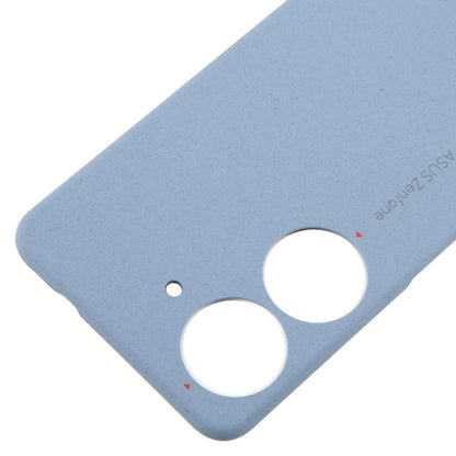For Asus Zenfone 10 AI2302 Leather Material Battery Back Cover(Blue) - Back Cover by buy2fix | Online Shopping UK | buy2fix