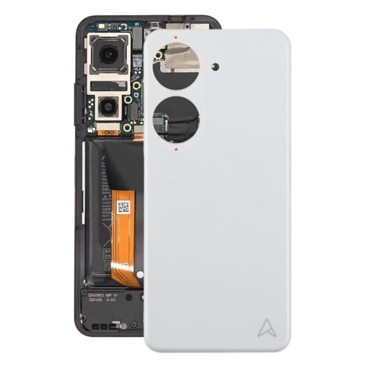 For Asus Zenfone 10 AI2302 Leather Material Battery Back Cover(White) - Back Cover by buy2fix | Online Shopping UK | buy2fix